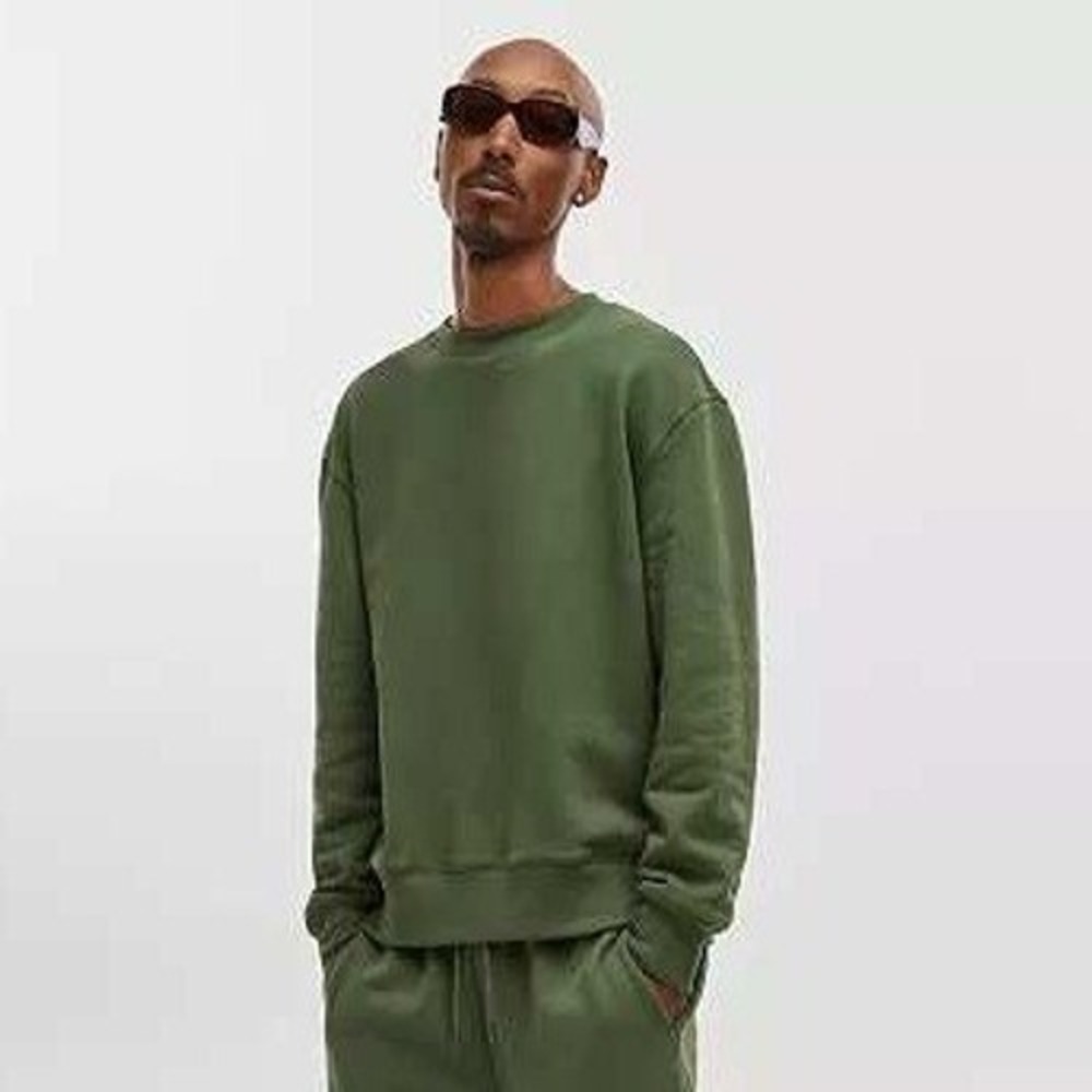 Mode of One Mens Fleece Crewneck‎ Sweatshirt Black Forest Green 100187087MN XL
